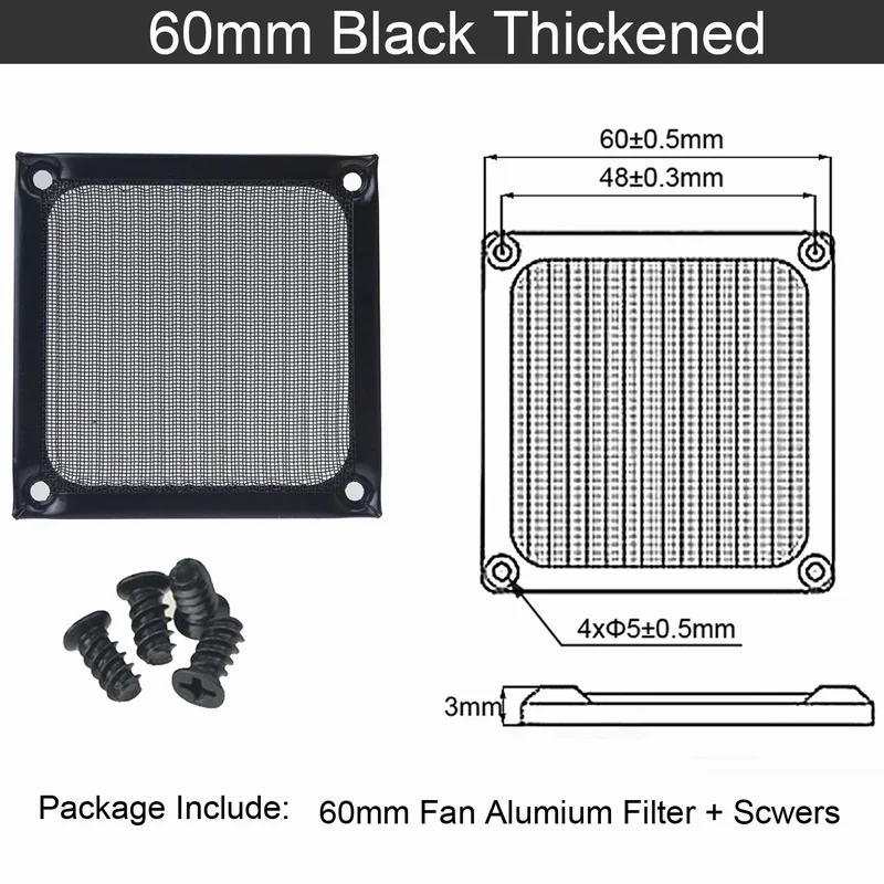 6cm thickened Black 2 шт. Gdstime 60 мм, 80 мм, 92 мм 120 мм 140 мм пылезащищенный вентилятор фильтр Алюминий компьютер чехол сетка вентилятора Пылезащитный чехол 14 см на высоком каблуке 12 см, 9 см, 8 см, 6 м - Цвет лезвия: 6cm thickened Black