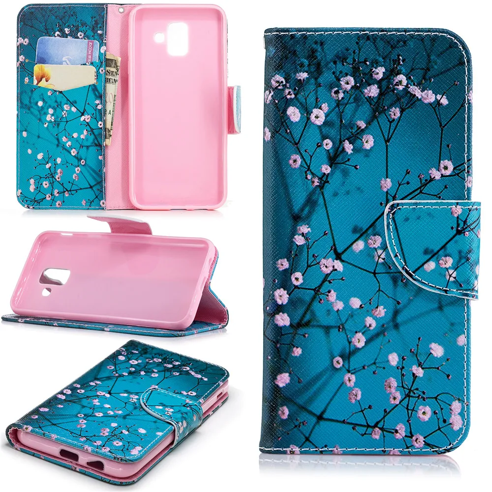 

Phone Case sFor Samsung Galaxy A6 A8 J4 J6 Plus 2018 Case Leather Flip Magnetic Wallet Cover For Samsung J6 J4 A8 A6 2018 Case
