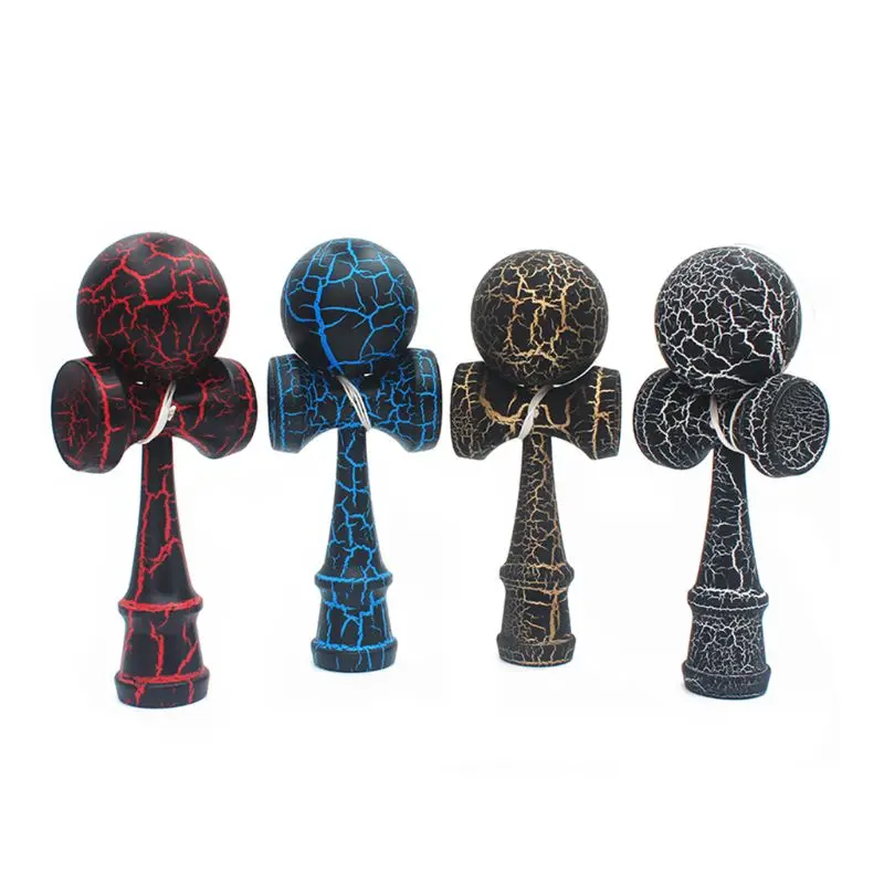 Деревянные красочные трещины поверхность бука Kendama шары баланс мастерство игрушки для детей и взрослых на открытом воздухе производительность деятельности снятие стресса Спорт
