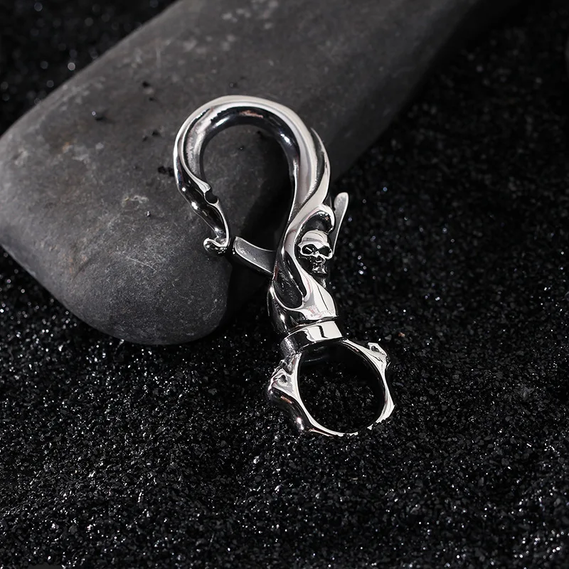Брелок для ключей в стиле панк, 316, нержавеющая сталь, Череп, брелок для ключей, модные рок аксессуары, ювелирные изделия, подарки для мужчин, бойфренд