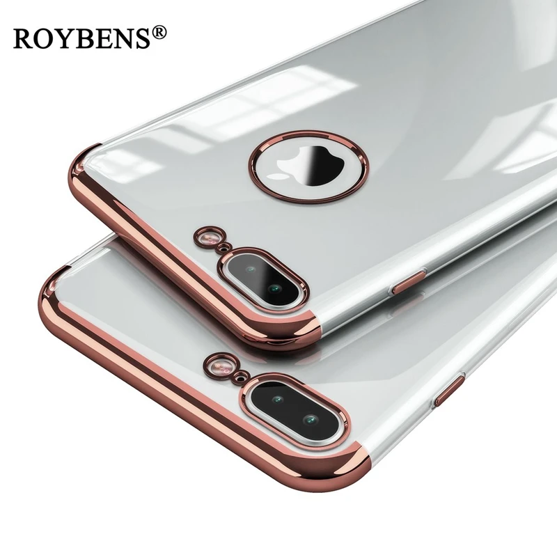 Roybens для iPhone 7 чехол из прозрачного силикона модный Ультра тонкий мягкий ТПУ