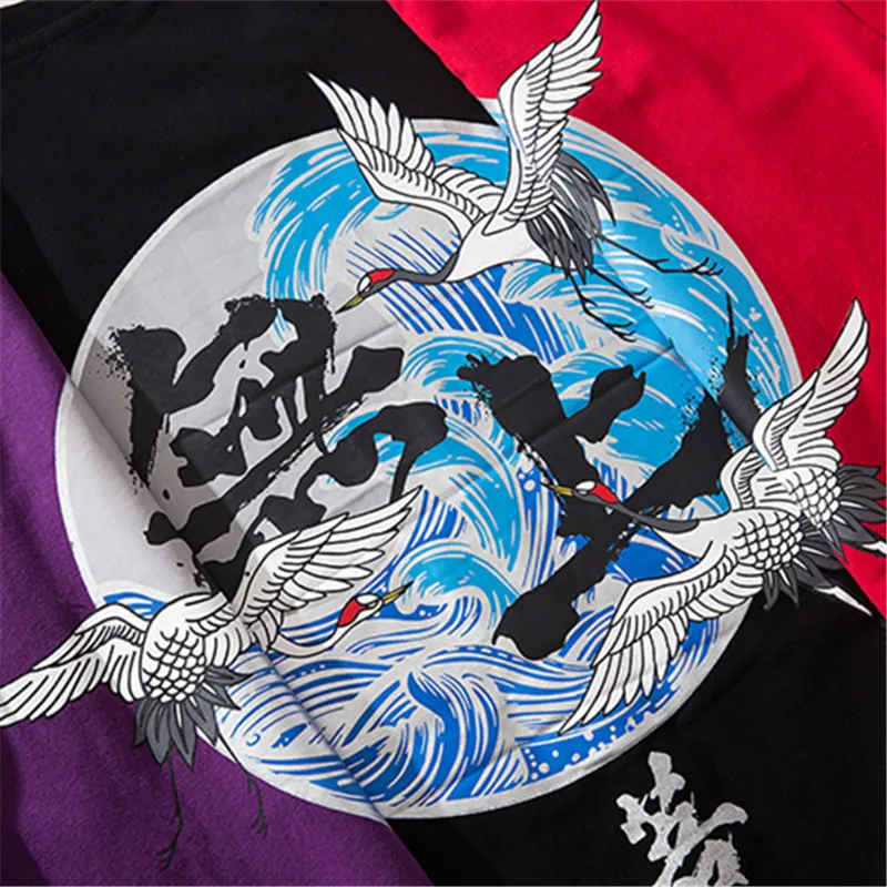 Bebovisi бренд Японская уличная одежда Ukiyo E печатных футболки Harajuku Хип-хоп стиль мужские футболки повседневные большие