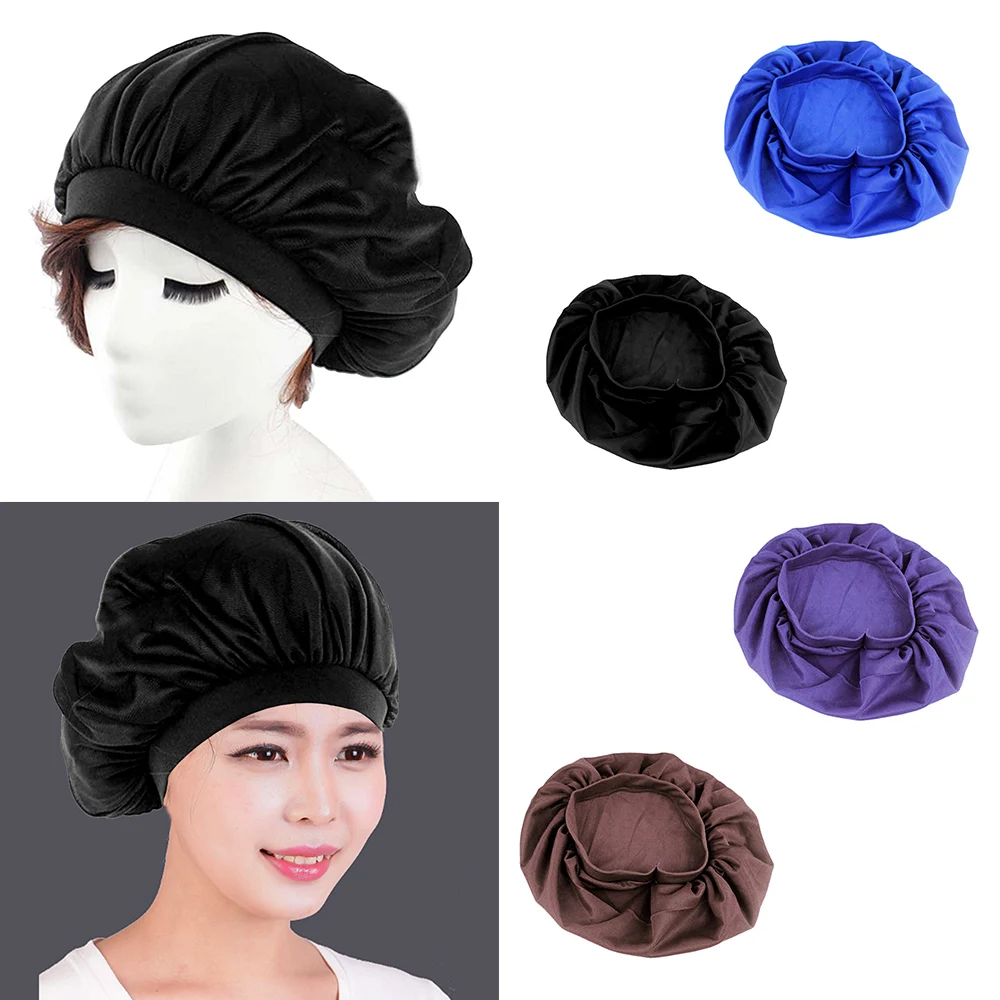 Женская трикотажная мягкая длинная шляпа с широким ремешком|cap hair|satin hair bonnetnightcap |