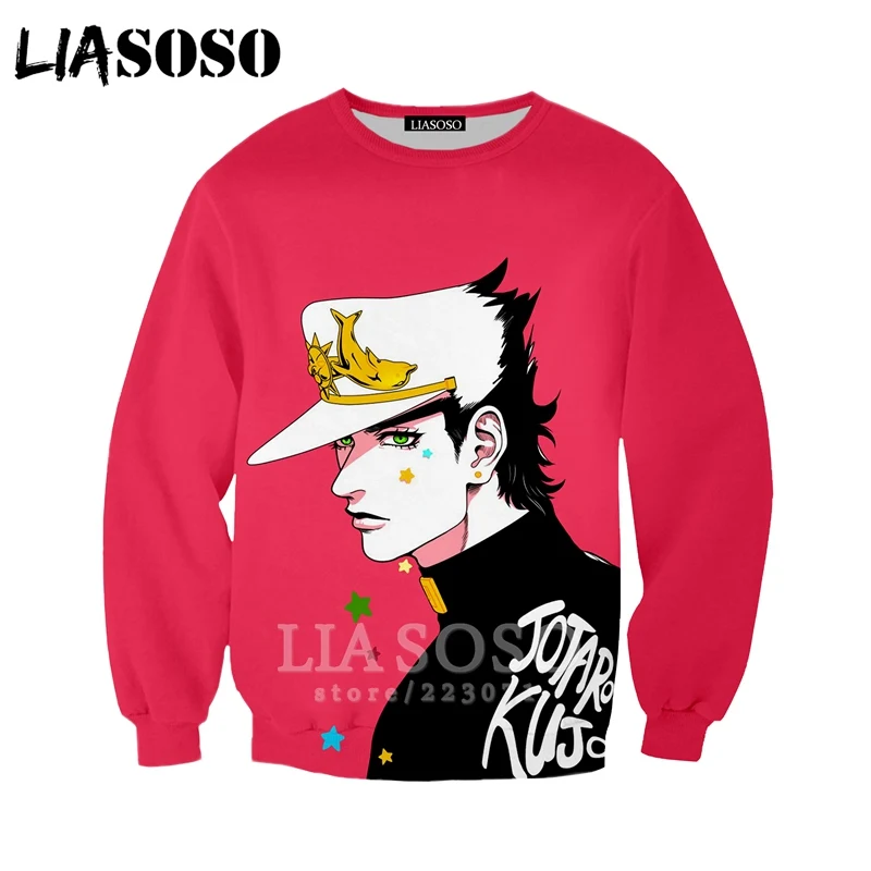 21 LIASOSO Осень для мужчин женщин Kujo Jotaro толстовки 3D принт аниме JoJo Необычные Приключения толстовка хип хоп Топ пуловер B051-04 - Цвет: 21