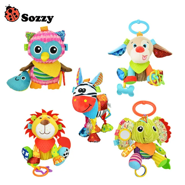 

Мягкая плюшевая игрушка Sozzy, Мягкая Текстурированная игрушка для детской кроватки, детской коляски, подвесное украшение, Веселая игра для д...