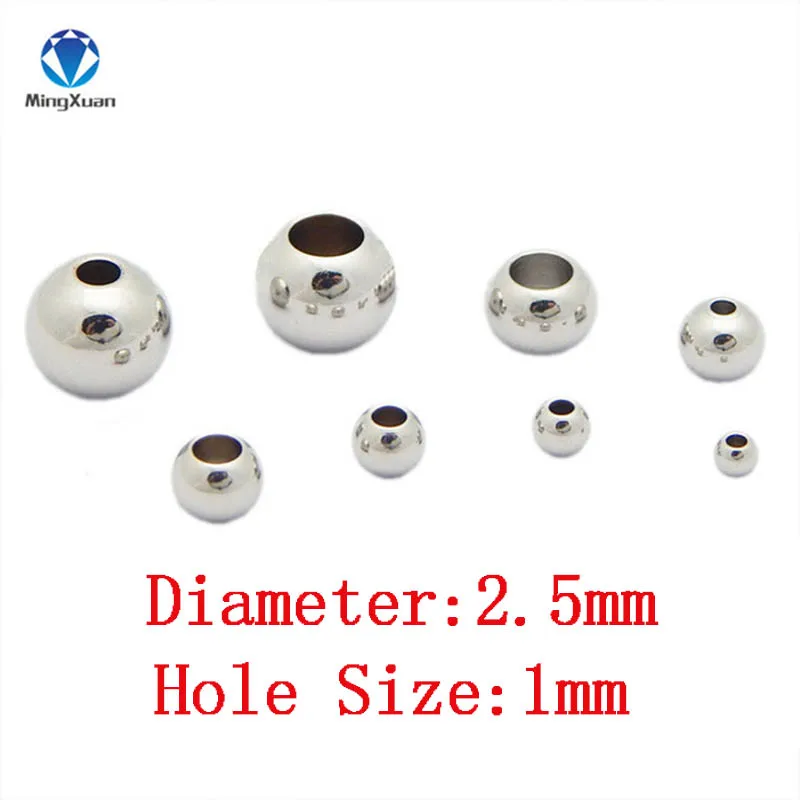 2.5x1mm 100 шт./лот 3/4/5/6/8/10 мм Серебряный Нержавеющая сталь разделительные бусины с большими отверстиями, кулоны А-1,2-5 мм подходит для браслеты с подвесками Браслеты ювелирных изделий - Цвет: 2.5x1mm