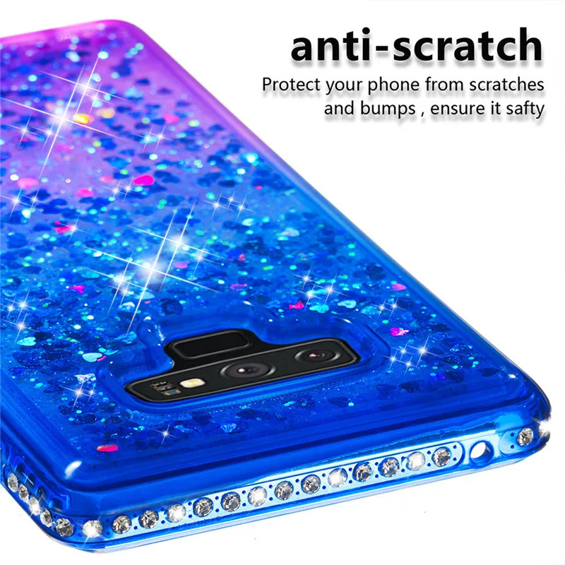 Luxury Glitter Liquid Case For Samsung Galaxy Note 9 S9 S8 A6 Plus J3 J5 J7 2018 2017 US Bling Anti Knock Quicksand Back Cover |