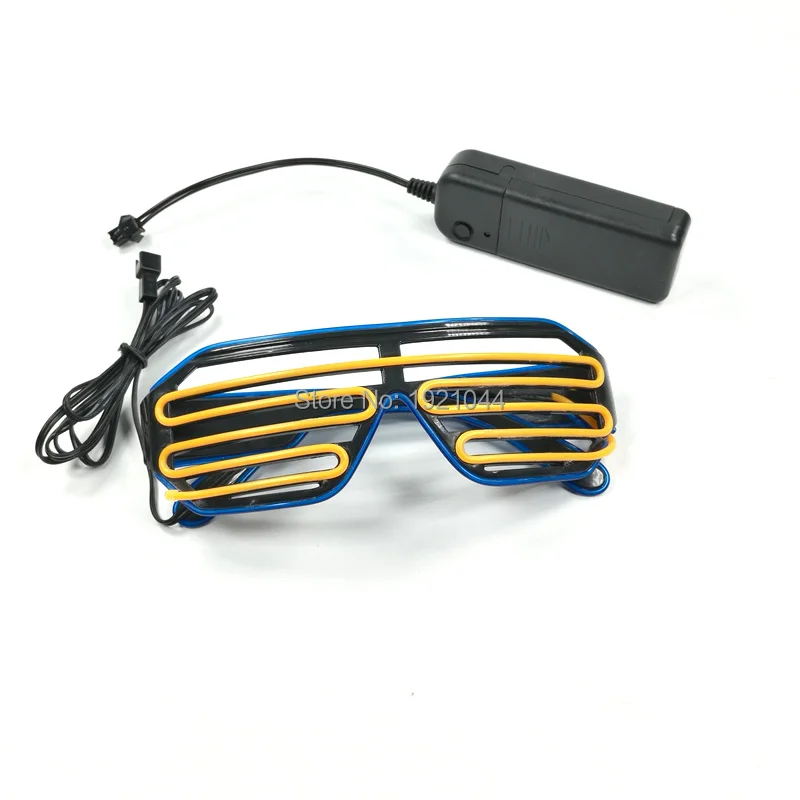 Многоцветные очки в форме затвора с электролюминесцентной проволокой 3 в|glasses