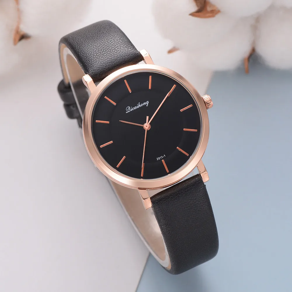 Женские наручные часы Bayanlar izle Reloj de dama Wd3 золотистые простые кожаные кварцевые