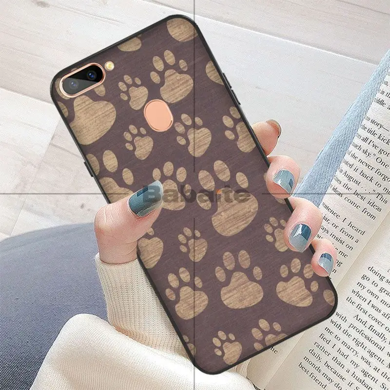 Мягкий силиконовый черный чехол для телефона Babaite Dog Paw из ТПУ OPPO R15 Mirror Dream R11S Plus R11