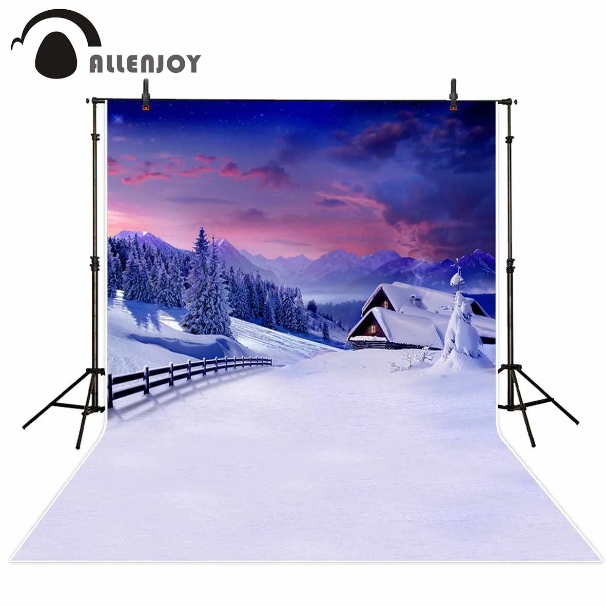 Allenjoy Новые поступления фотографий фон плато Лес Снег дом закат фотосессия