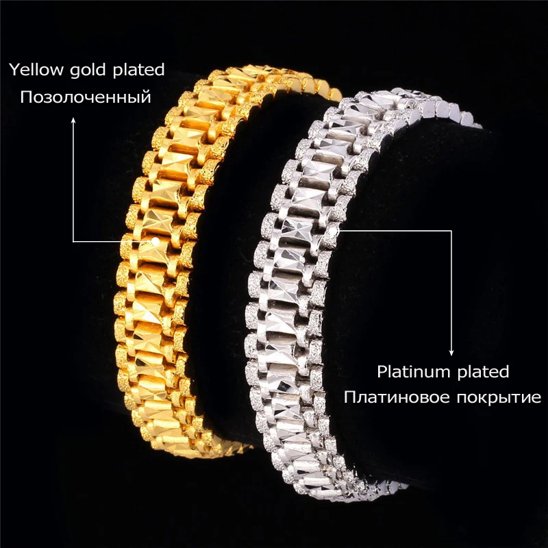 U7 Браслет Мужской Ювелирные Изделия Рок Позолоченный Коренастый Цепи Браслеты