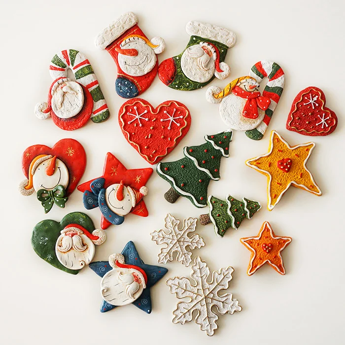 (6 штук в партии) милый ретро к Рождеству магнит на холодильник креативная