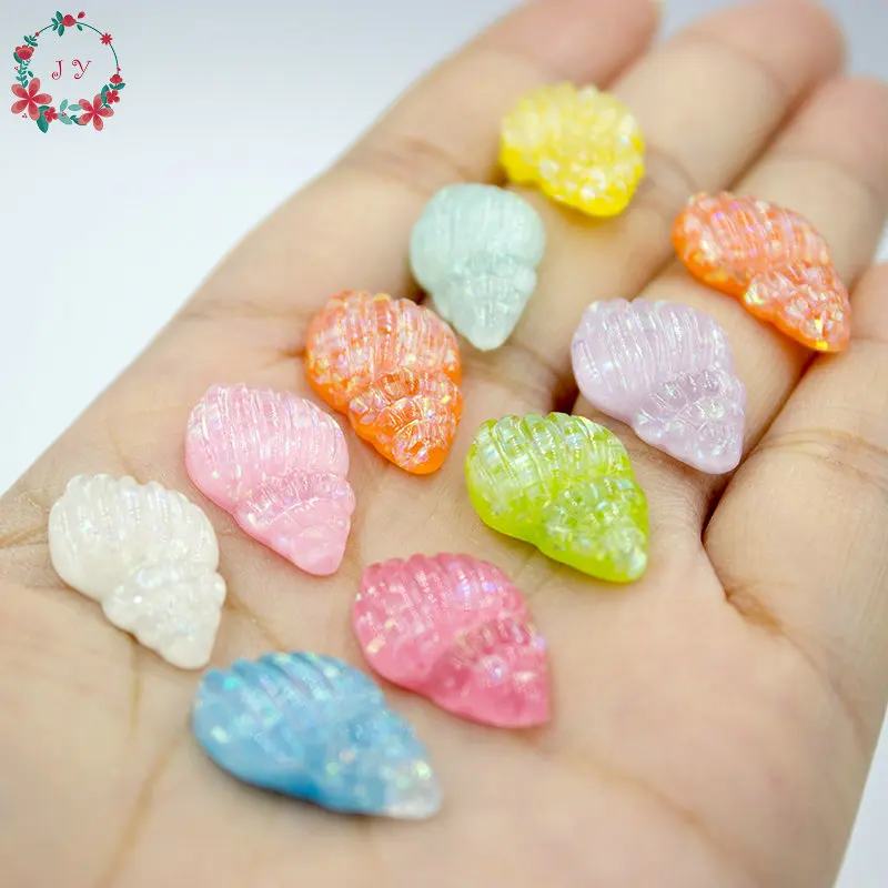 Набор из 100 шт. шикарные полимерные блестящие ракушки раковины искусственные с