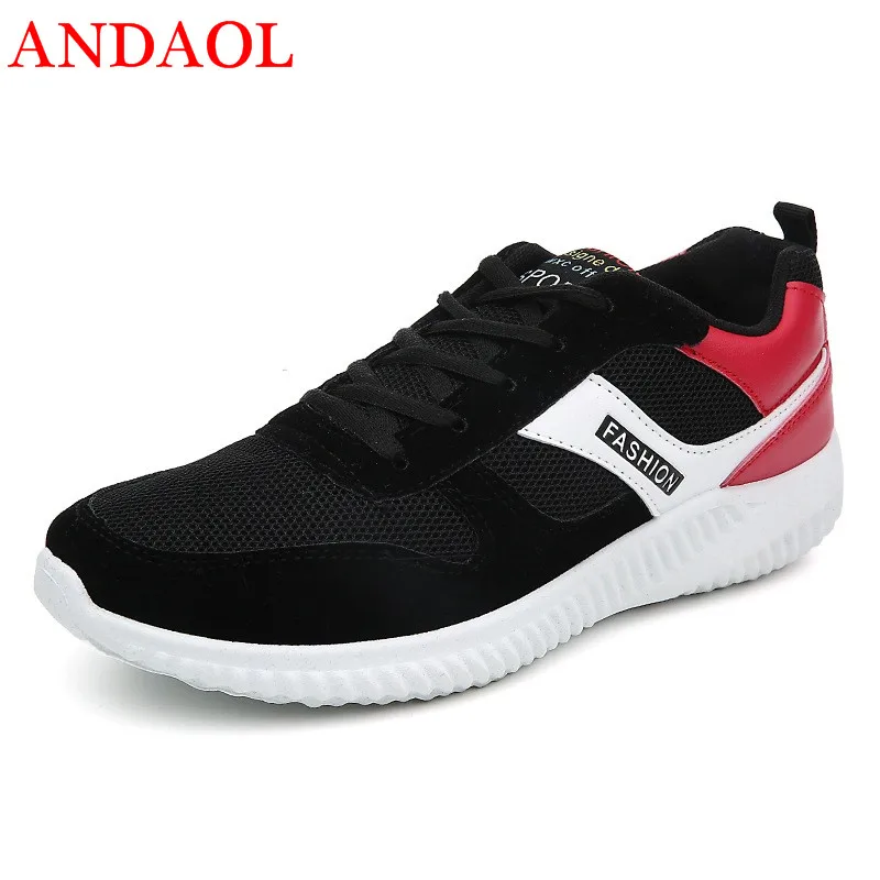 

ANDAOL Men's Casual Shoes Top Quality Mesh Breathable Light Mixed Colors Sneakers Luxury Massage Non-Slip Trainers Skateboarding