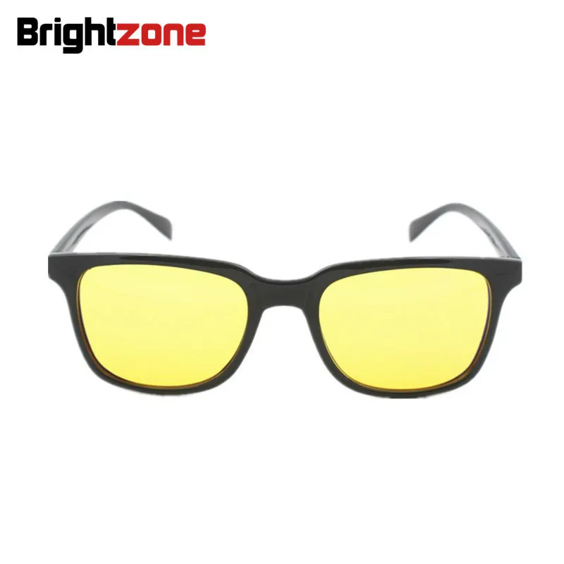 Brightzone Классическая Прямоугольная Черная оправа желтые тонированные линзы очки