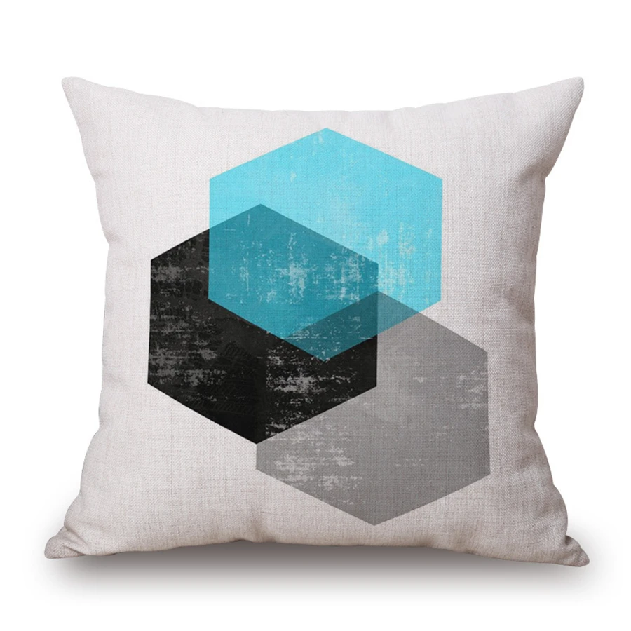 Современные Геометрические хлопковые тканевые чехлы на подушки для автомобиля 20