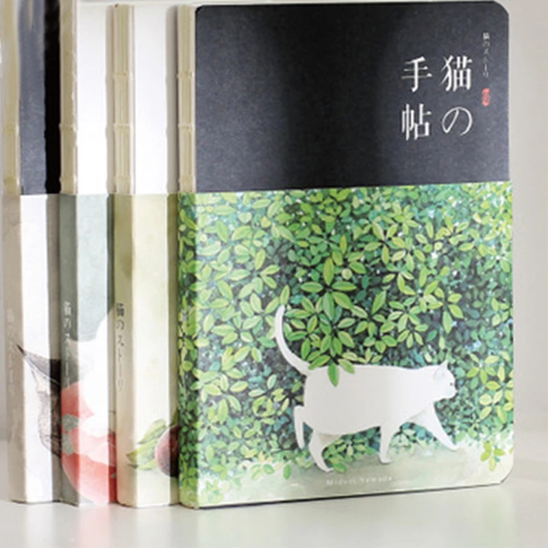 Новый пустой винтажный блокнот дневник для рисования 80 листов милый с кошкой