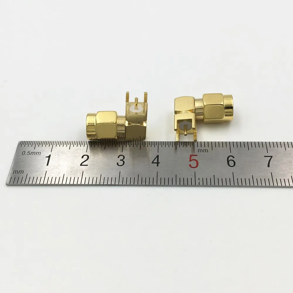 20Pcs Brass SMA Male Plug Right Angle 90 Degree Solder PC Board PCB Mount Coaxial Connector | Обустройство дома