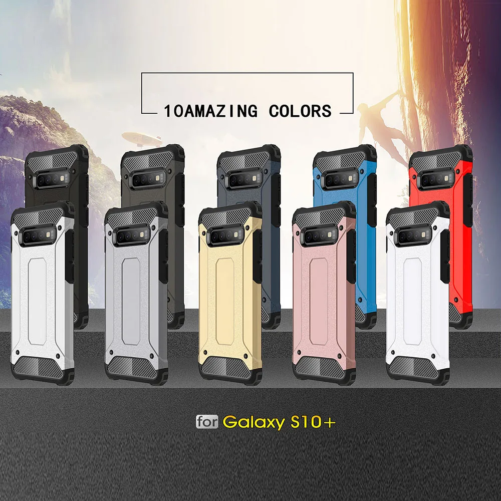 

50PCS Luxury Shockproof Protection Phone Case For Samsung Galaxy S10 Plus S10 5G S9 S8 S7 S6 Note 10 Pro 9 8 Hybrid Armor Cover