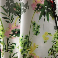 leolin white heavy imitation silk screen satin twill weave dress coat flower fashion fabric 50cm