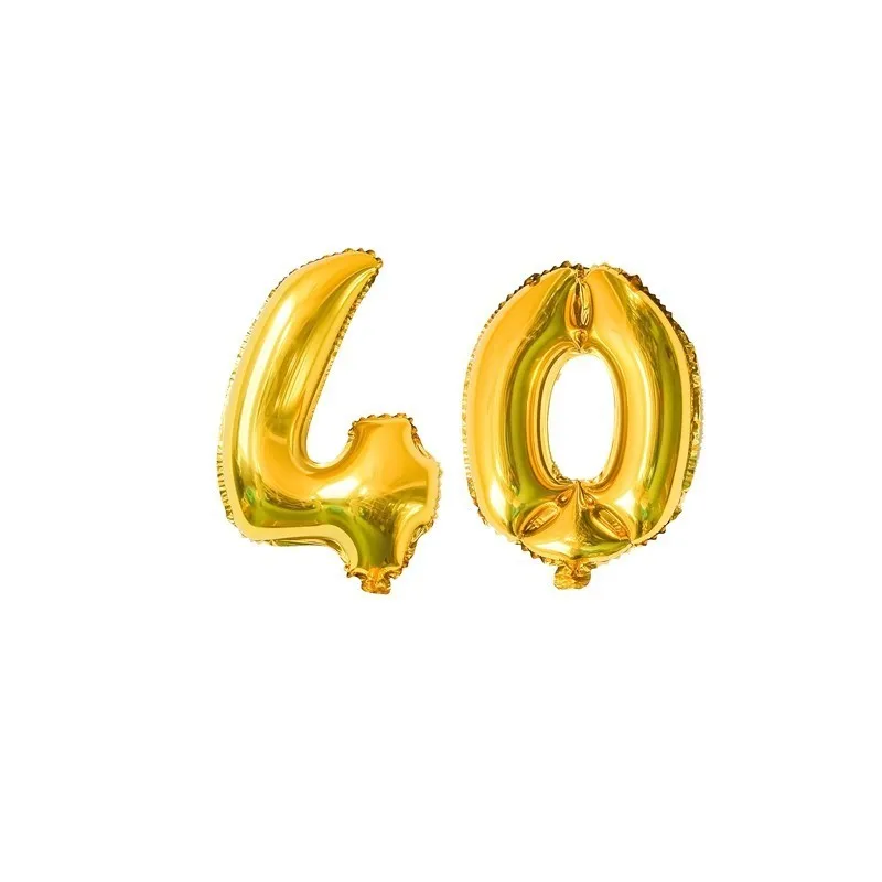 32inch gold 40 Юбилейные вечерние надувные гелиевые шары с днем рождения, золотые конфетти 30 40 50 60, украшение, товары для дня рождения - Цвет: 32inch gold 40