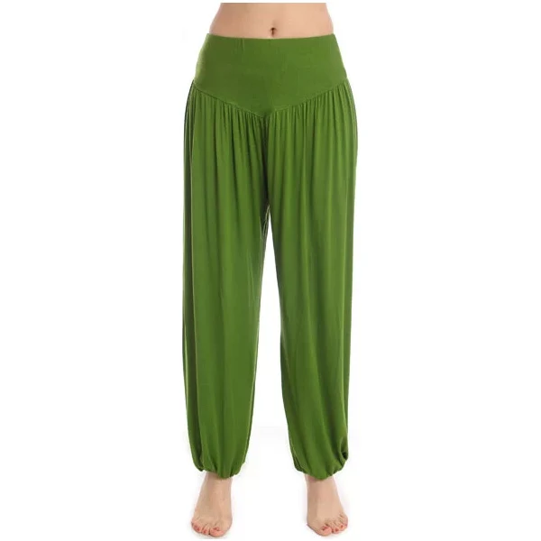 grass green Новинка, женские повседневные штаны-шаровары, штаны для танцев с высокой талией, свободные длинные шаровары для танцевального клуба, брюки размера плюс, SB511 - Цвет: grass green