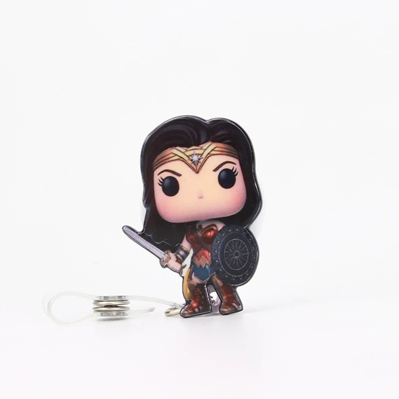 10 шт./лот, Wonder women, выдвижная катушка для бейджа из смолы, для студентов, новинка, для медсестры, Exihibiton, ID, имя, держатель для бейджа, офисные принадлежности