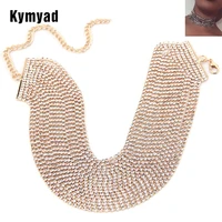kymyad luxury necklace women crystal collier femme multi layer link chains necklaces bijoux statement choker necklace collar