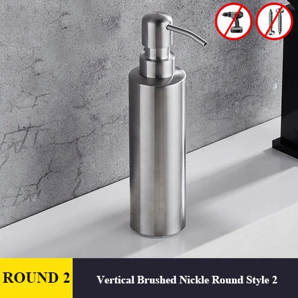 brushed nickel 1 Черный/Матовый никель кухня мыло диспенсер кухонная раковина из нержавеющей стали дозатор жидкого мыла палубное крепление/настенный - Цвет: brushed nickel 1