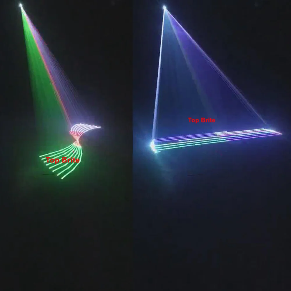 Free Shipping Newest RGB Full Color ILDA Stage Dj Laser Lights Multi Color 2W RGB Animation Laser Lights With Remote Control