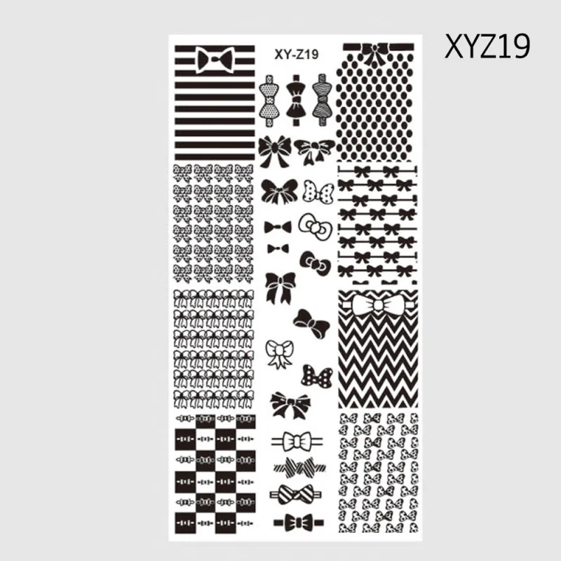 XYZ19 1 шт. 12*6 см прямоугольная Штамповка ногтей шаблон отрицательная ветряная мельница цветы узоры DIY Дизайн ногтей маникюр штамп пластины JIXYZ01-32 - Цвет: XYZ19