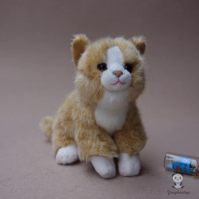 Милая Набивная игрушка с желтым тигром кошки кукла симуляция животных детские