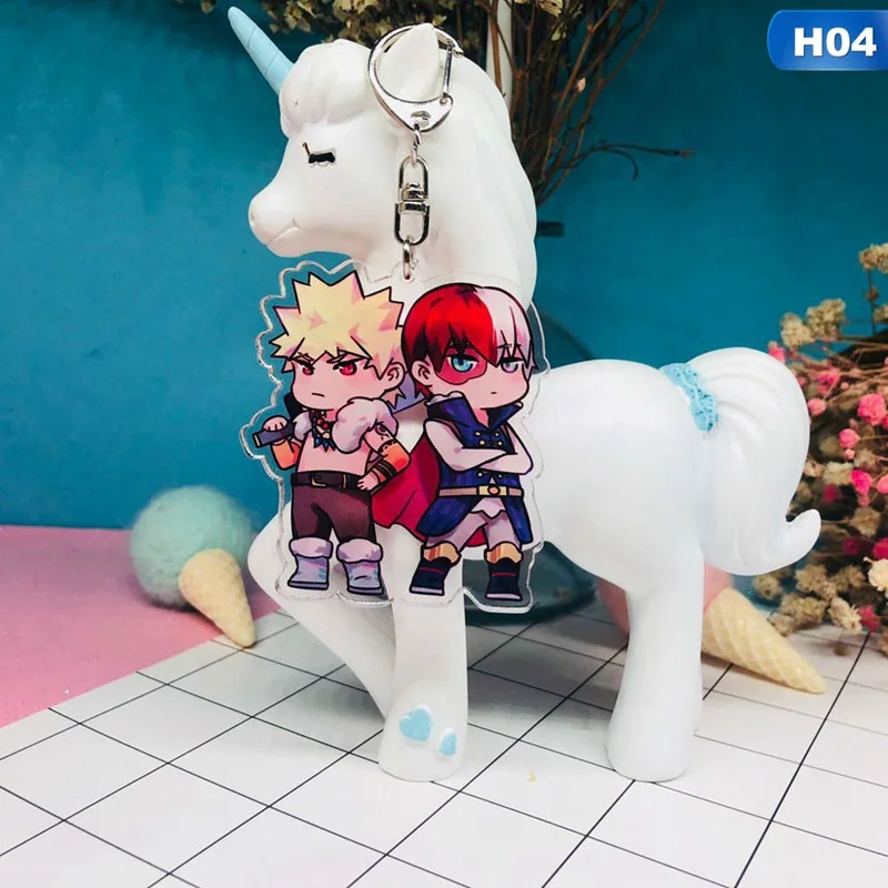 04 Модный милый мультяшный Аниме Academy My Hero Academi брелок акриловый двухсторонний брелок для ключей талисманы подарок - Цвет: 04