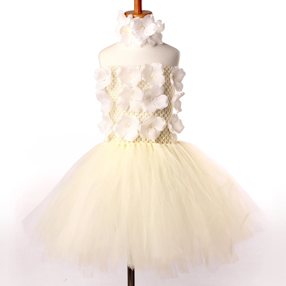 Элегантное Цветочное платье-пачка для девочек с жемчужинами свадебной вечеринки