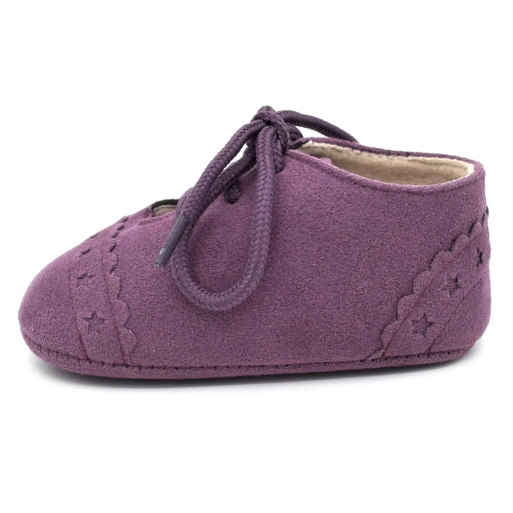 

Newborn Baby Girl Boy First Walk Shoes Soft Nubuck Leather Lacing Prewalker Anti-slip Shoes Moccasins Shoes Toddler Footwear