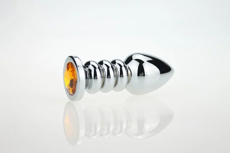168G Large size metal jeweled huge butt plug steel crystal anal beads 13 color for choose Adult Sex Toys Women and Men | Красота и