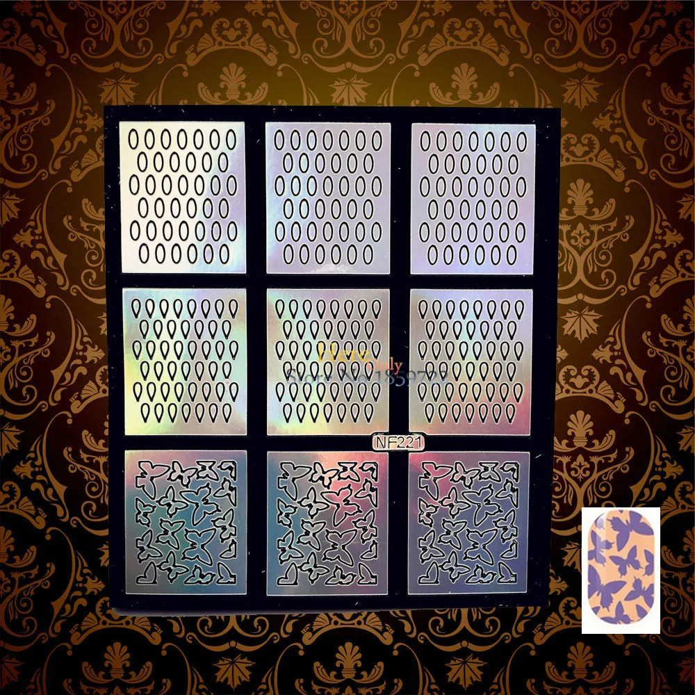 1 лист простой в использовании белый полый тонкий винил для ногтей фольги