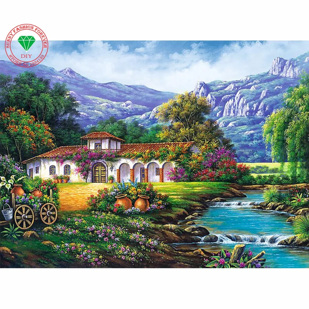 Набор для алмазной вышивки сделай сам|diamond painting landscape|diy diamond landscapediamond |