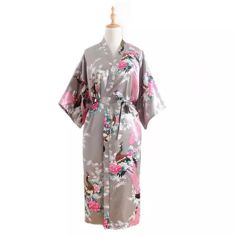 Длинная Стильная Женская атласная ночная рубашка халат одежда для сна свадебное