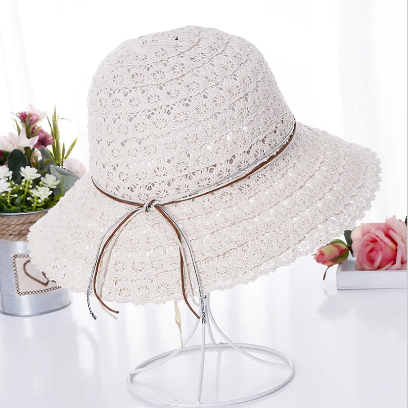 2019 летняя Модная Складная хлопковая пляжная шляпа от солнца с бантом для женщин