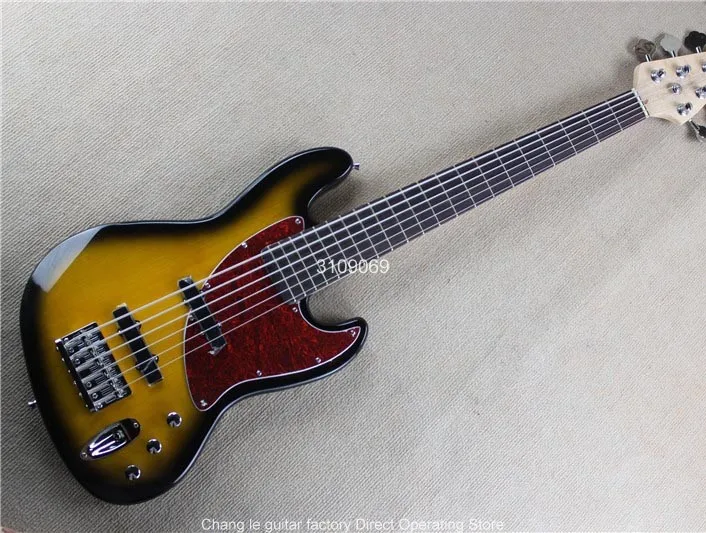 Прямая поставка с фабрики 6 струн джаз бас электрическая гитара батареей 9 В