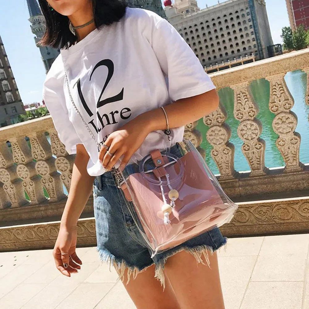 Модная женская прозрачная Кондитерская цветная сумка через плечо из