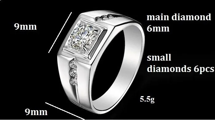Обручальное кольцо Almei мужское модное с кристаллами белые камни CZ Циркон Anillos