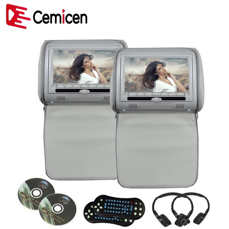 Cemicen 2 шт. 7 дюймовый автомобильный подголовник DVD плеер монитор цифровой TFT ЖК