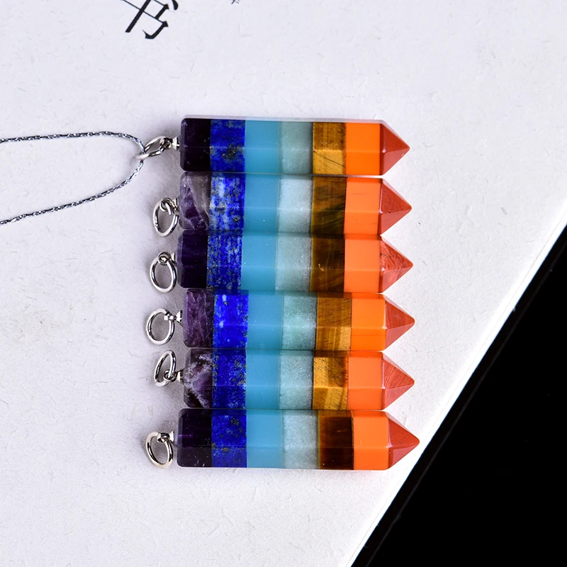 1 шт. натуральная кристальная красочная подвеска-шестиугольник Кристал острый