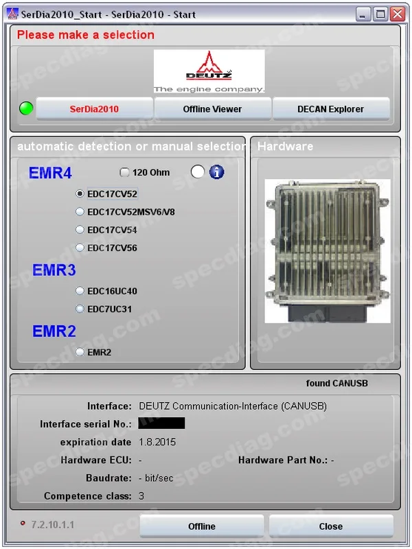 Для Deutz SerDia 2010 [2021]+ USB ключ|serdia| |