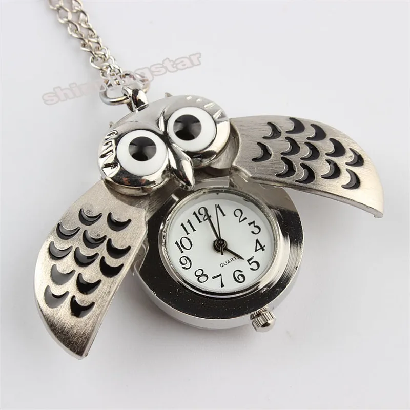 Винтажные кварцевые карманные часы с милой совой и цепочкой брелоком для мужчин