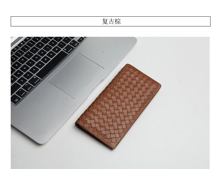 LANSPACE мужские кошельки тканый кожаный кошелек брендовый кошелек Чехол