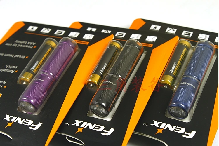 Black Blue Purple Fenix E05 2014 Edition Edc Keychain Flashlight Cree XP-E2 R4 LED 85Lumens AAA Battery Underwater Torch Light | Освещение